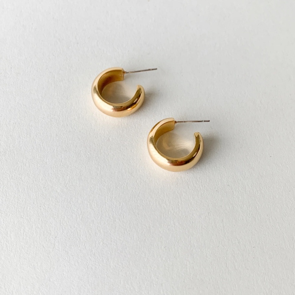 Free People Mini Bold Hoop Earrings In Gold OS
